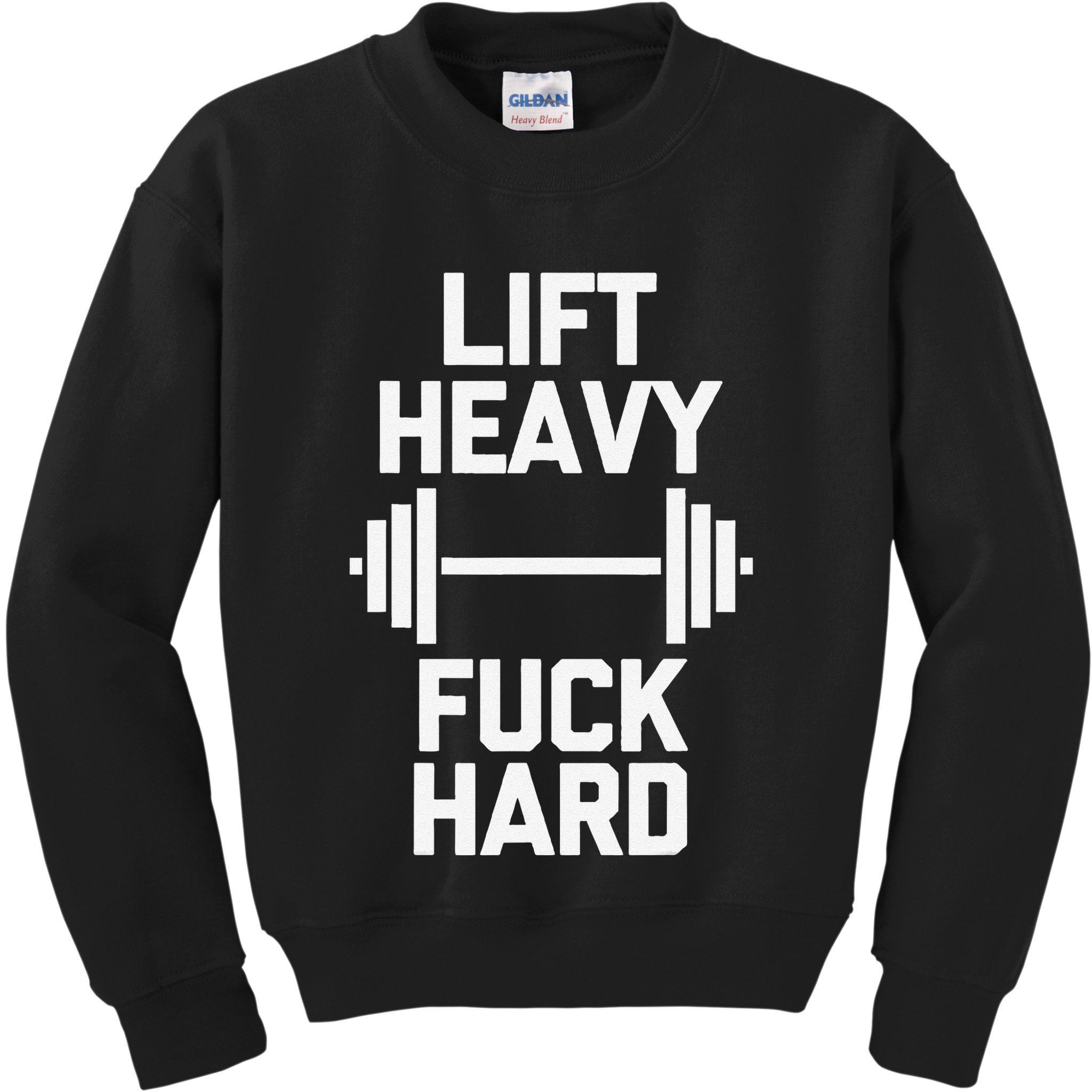 Lift Heavy Fuck Hard Cool Funny Weightlifting Workout Gym Kids Sweatshirt