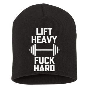 Lift Heavy Fuck Hard Cool Funny Weightlifting Workout Gym Short Acrylic Beanie