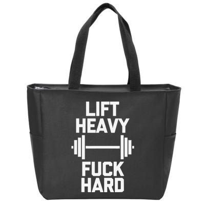 Lift Heavy Fuck Hard Cool Funny Weightlifting Workout Gym Zip Tote Bag
