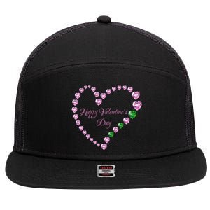 Love! Heartgiftshaped Gemstones Image Valentine Gift 7 Panel Mesh Trucker Snapback Hat