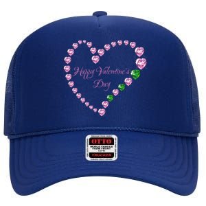 Love! Heartgiftshaped Gemstones Image Valentine Gift High Crown Mesh Back Trucker Hat