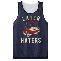 Later Haters Golf Cart Funny Vintage Mesh Reversible Basketball Jersey Tank