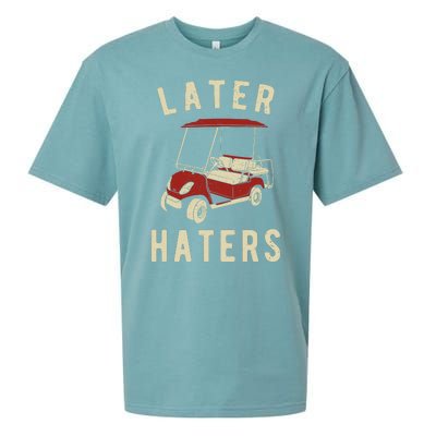 Later Haters Golf Cart Funny Vintage Sueded Cloud Jersey T-Shirt