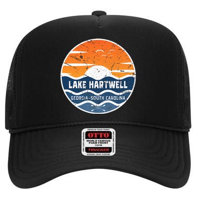 Lake Hartwell Georgia South Carolina Lake Hartwell High Crown Mesh Back Trucker Hat