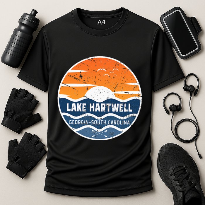 Lake Hartwell Georgia South Carolina Lake Hartwell Cooling Performance Crew T-Shirt