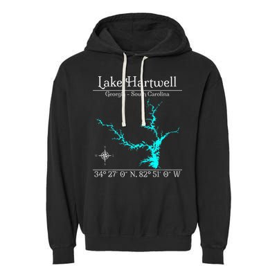 Lake Hartwell Georgia South Carolina Garment-Dyed Fleece Hoodie