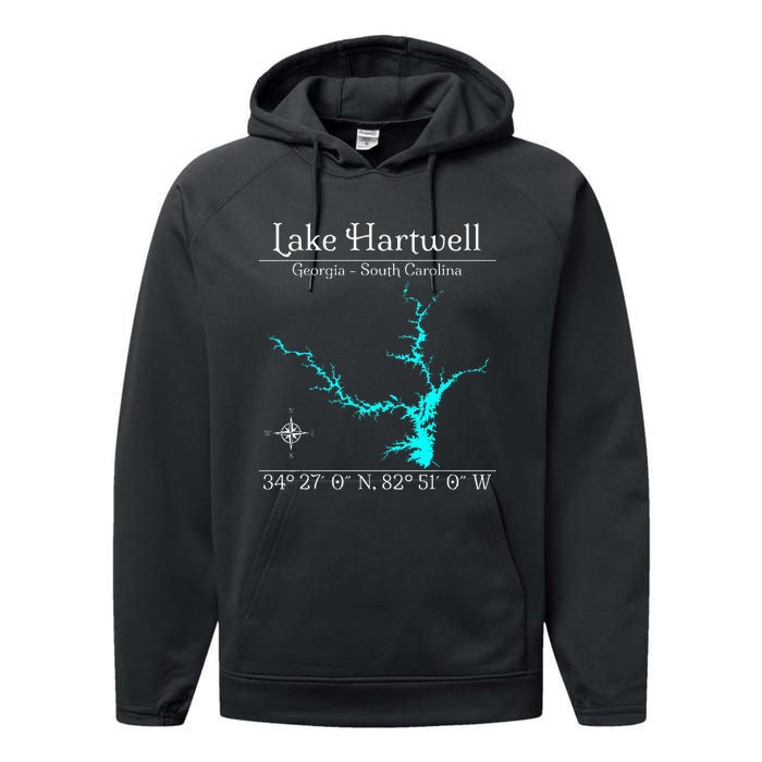 Lake Hartwell Georgia South Carolina Performance Fleece Hoodie