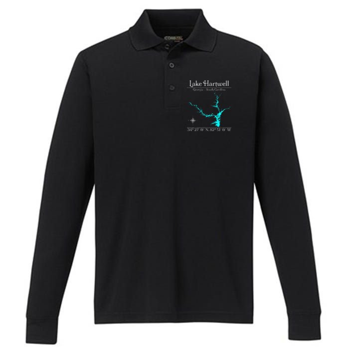 Lake Hartwell Georgia South Carolina Performance Long Sleeve Polo