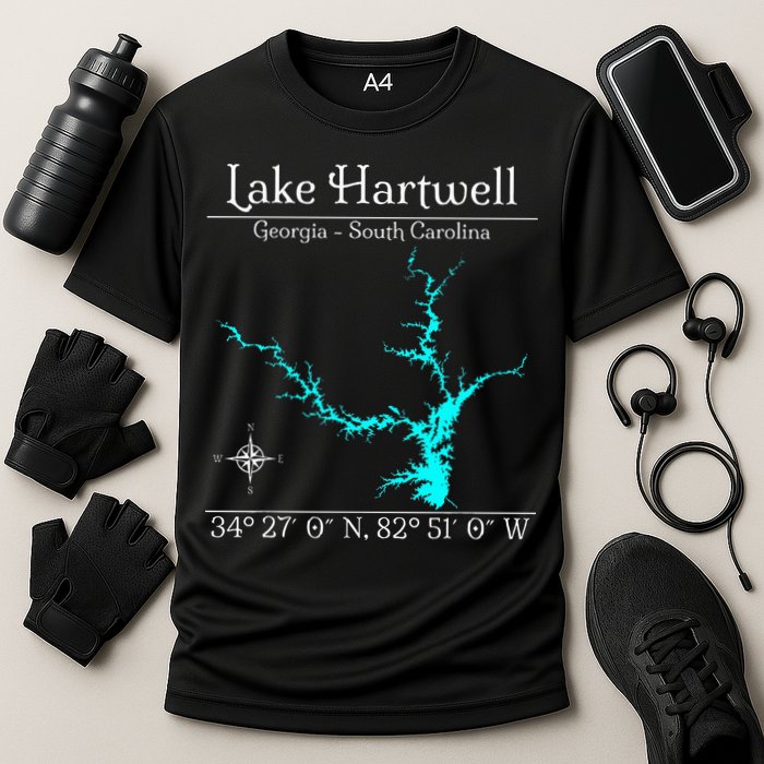 Lake Hartwell Georgia South Carolina Cooling Performance Crew T-Shirt