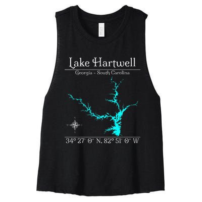 Lake Hartwell Georgia South Carolina Women's Racerback Cropped Tank