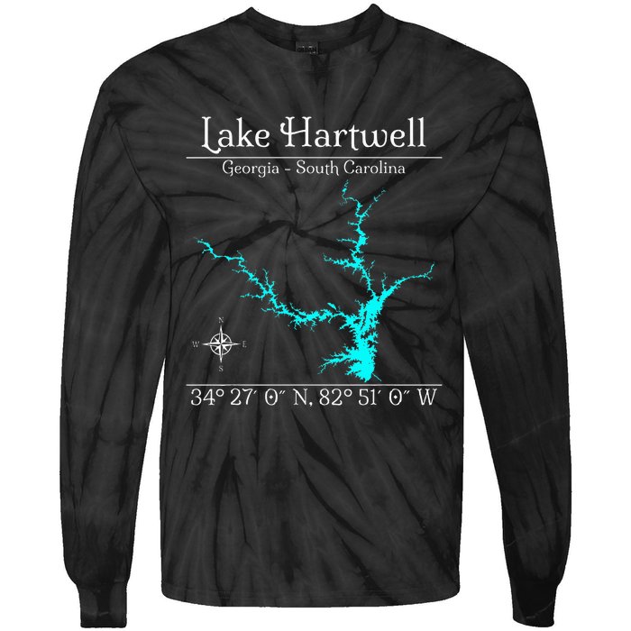 Lake Hartwell Georgia South Carolina Tie-Dye Long Sleeve Shirt