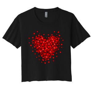 Love Heart Graphic ValentineS Day Women's Crop Top Tee