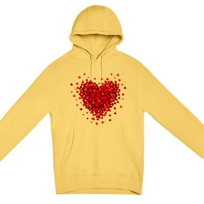 Love Heart Graphic Valentines Day Premium Pullover Hoodie