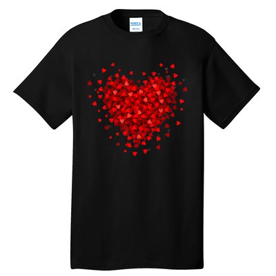 Love Heart Graphic Valentines Day Tall T-Shirt