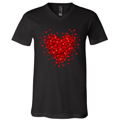 Love Heart Graphic Valentines Day V-Neck T-Shirt