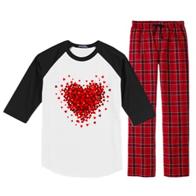 Love Heart Graphic Valentines Day Raglan Sleeve Pajama Set