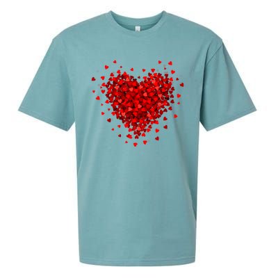 Love Heart Graphic Valentines Day Sueded Cloud Jersey T-Shirt