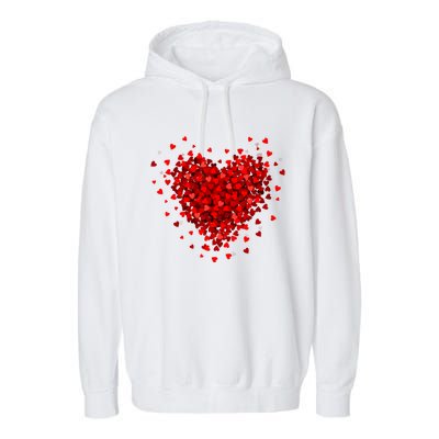 Love Heart Graphic Valentines Day Garment-Dyed Fleece Hoodie