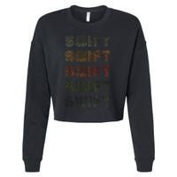 Love Heart Grunge Vintage Style Black Cropped Pullover Crew