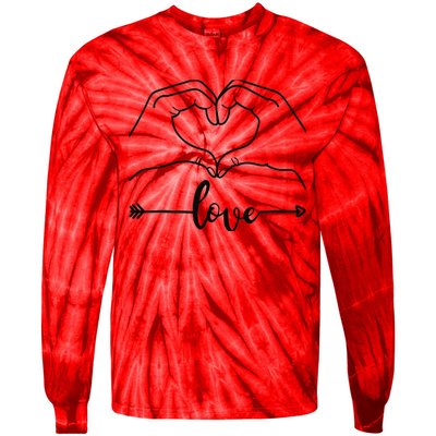 Love Heart Gifts For Wo Boy In Valentines Day Tie-Dye Long Sleeve Shirt