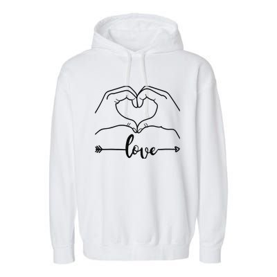 Love Heart Gifts For Wo Boy In Valentines Day Garment-Dyed Fleece Hoodie