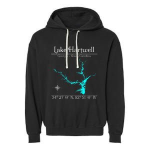 Lake Hartwell Georgia South Carolina Garment-Dyed Fleece Hoodie