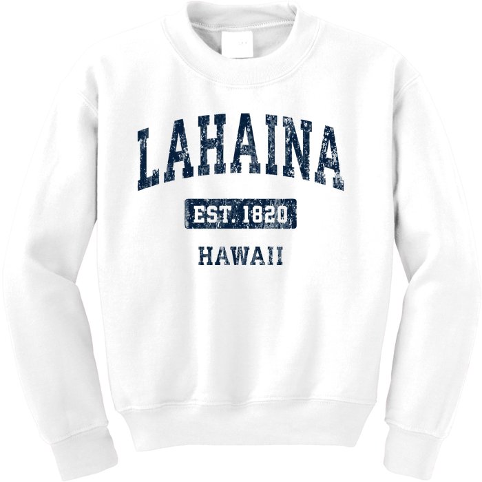 Lahaina Hawaii Hi Vintage Sports Established Kids Sweatshirt