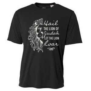 Lion Hail Hail Lion Of Judah Let The Lion Roar Christian Cooling Performance Crew T-Shirt