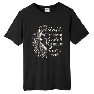 Lion Hail Hail Lion Of Judah Let The Lion Roar Christian Tall Fusion ChromaSoft Performance T-Shirt