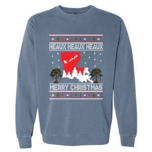 Louisiana Heaux Heaux Heaux Ugly Christmas Top Great Gift Garment-Dyed Sweatshirt