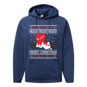 Louisiana Heaux Heaux Heaux Ugly Christmas Top Great Gift Performance Fleece Hoodie