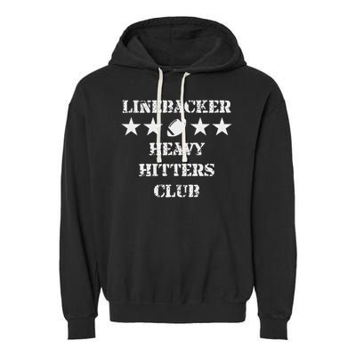 Linebacker Heavy Hitters Club Football Player Garment-Dyed Fleece Hoodie