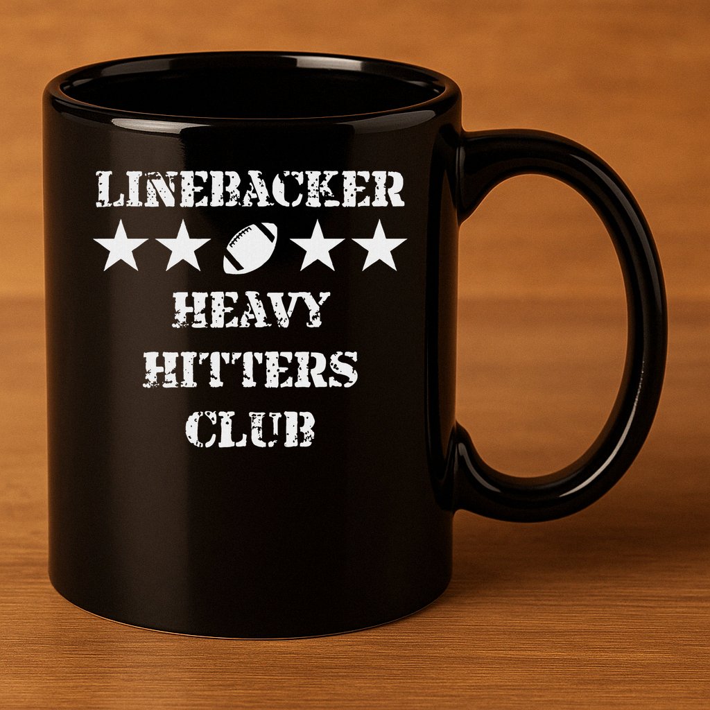 Linebacker Heavy Hitters Club Football Player 11oz C Handle Ceramic Mug