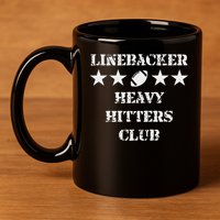 Linebacker Heavy Hitters Club Football Player 11oz C Handle Ceramic Mug