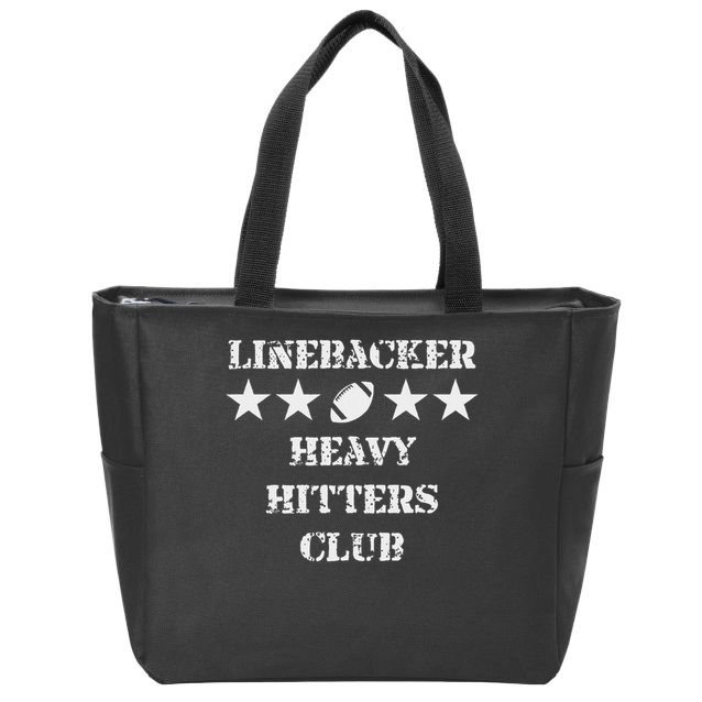 Linebacker Heavy Hitters Club Football Player Zip Tote Bag