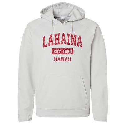 Lahaina Hawaii Hi Vintage Sports Performance Fleece Hoodie