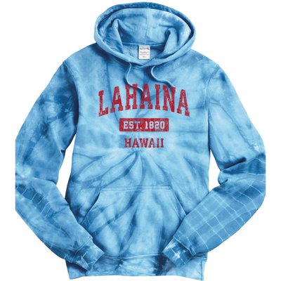 Lahaina Hawaii Hi Vintage Sports Tie Dye Hoodie