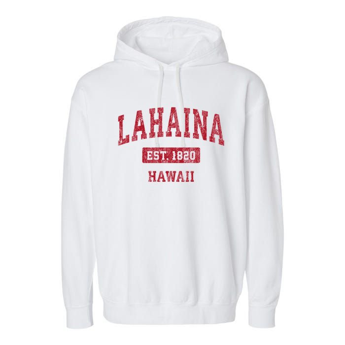 Lahaina Hawaii Hi Vintage Sports Garment-Dyed Fleece Hoodie