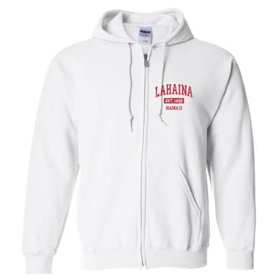 Lahaina Hawaii Hi Vintage Sports Full Zip Hoodie