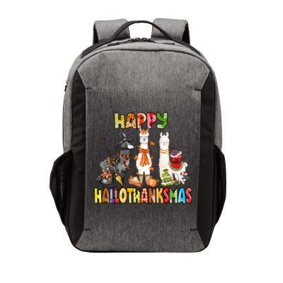 Llama Happy Hallothanksmas Halloween Thanksgiving Xmas Vector Backpack