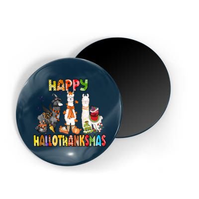 Llama Happy Hallothanksmas Halloween Thanksgiving Xmas Magnet