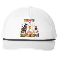 Llama Happy Hallothanksmas Halloween Thanksgiving Xmas Snapback Five-Panel Rope Hat