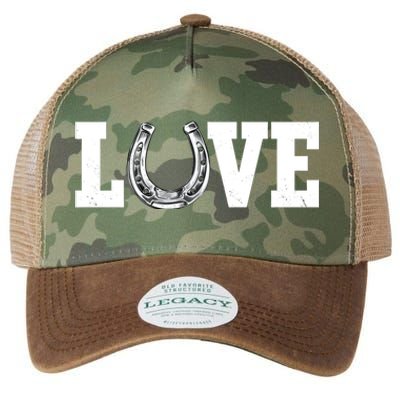 Love Horseshoe Horse Horseback Riding Lover Cow Gift Legacy Tie Dye Trucker Hat