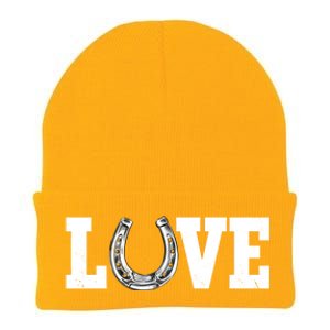 Love Horseshoe Horse Horseback Riding Lover Cow Gift Knit Cap Winter Beanie