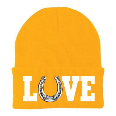 Love Horseshoe Horse Horseback Riding Lover Cow Gift Knit Cap Winter Beanie