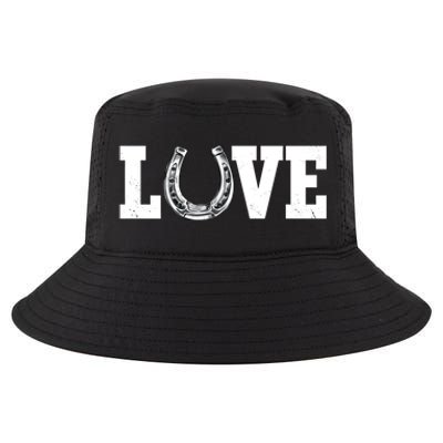 Love Horseshoe Horse Horseback Riding Lover Cow Gift Cool Comfort Performance Bucket Hat