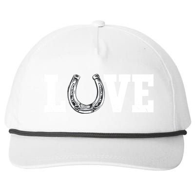 Love Horseshoe Horse Horseback Riding Lover Cow Gift Snapback Five-Panel Rope Hat