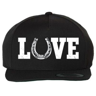 Love Horseshoe Horse Horseback Riding Lover Cow Gift Wool Snapback Cap