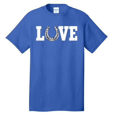 Love Horseshoe Horse Horseback Riding Lover Cow Gift Tall T-Shirt