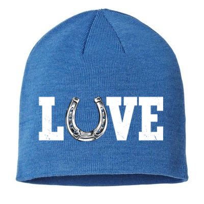 Love Horseshoe Horse Horseback Riding Lover Cow Gift Sustainable Beanie